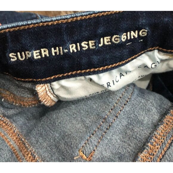 American Eagle Womens 8 Short Super Hi Rise Jeggings Blue Jeans New without Tags - Picture 3 of 6